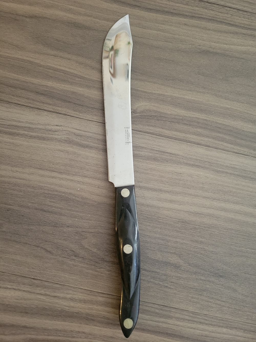 Cutco Black Handle Stainless Steel Curved Utility Knife